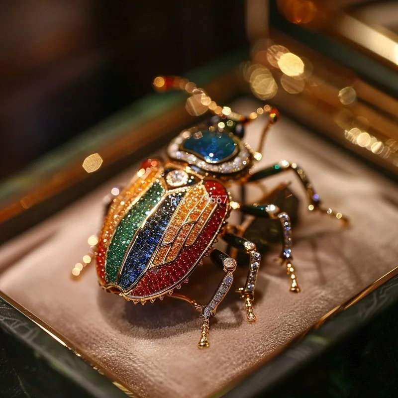 Beetle Brooch Pin, Animal Insect Lapel Flower Badge for Women, Nature Jewelry Gift for Outdoor Coat Bag