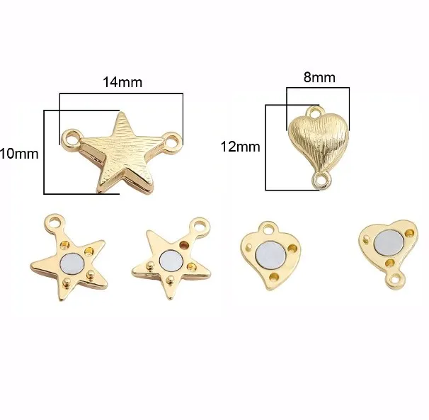 1set Heart star Strong Magnetic Clasps Magnet End Clasp Connectors for Jewelry Making DIY Bracelet Necklace Accessories