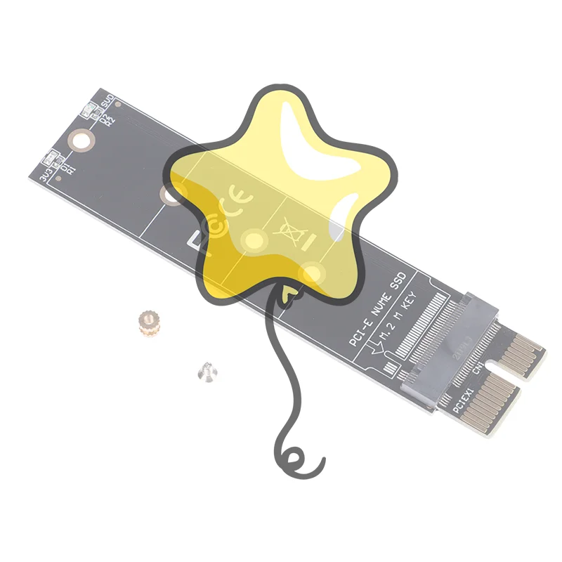 1Pc PCIE to M2 Adapter NVMe SSD M2 PCIE X1 Raiser PCI-E PCI Express M Key Connector Internal Solid State Drive