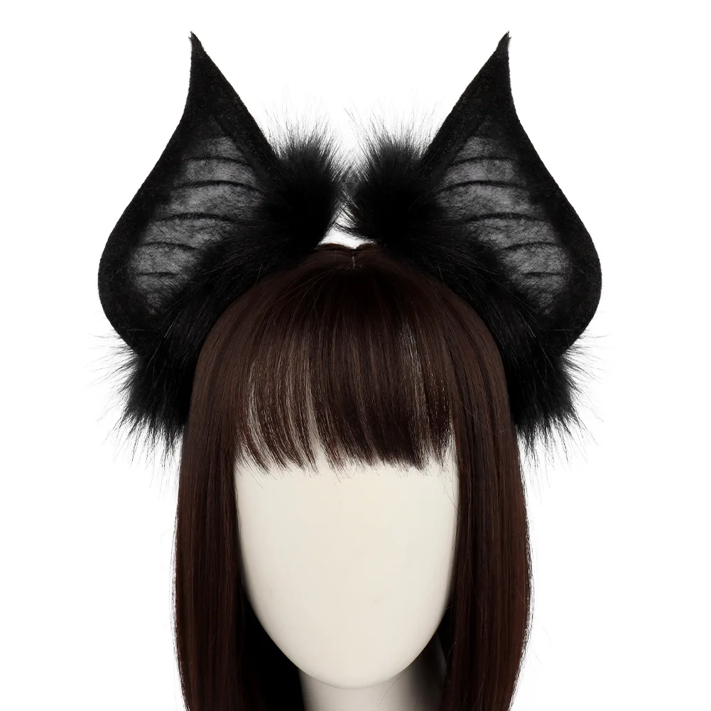 Headwear Dark Batbeast Ear Headband Halloween Simulation Headwear Cosplay Accessories  Live Dress up Props Devil Role Headdress