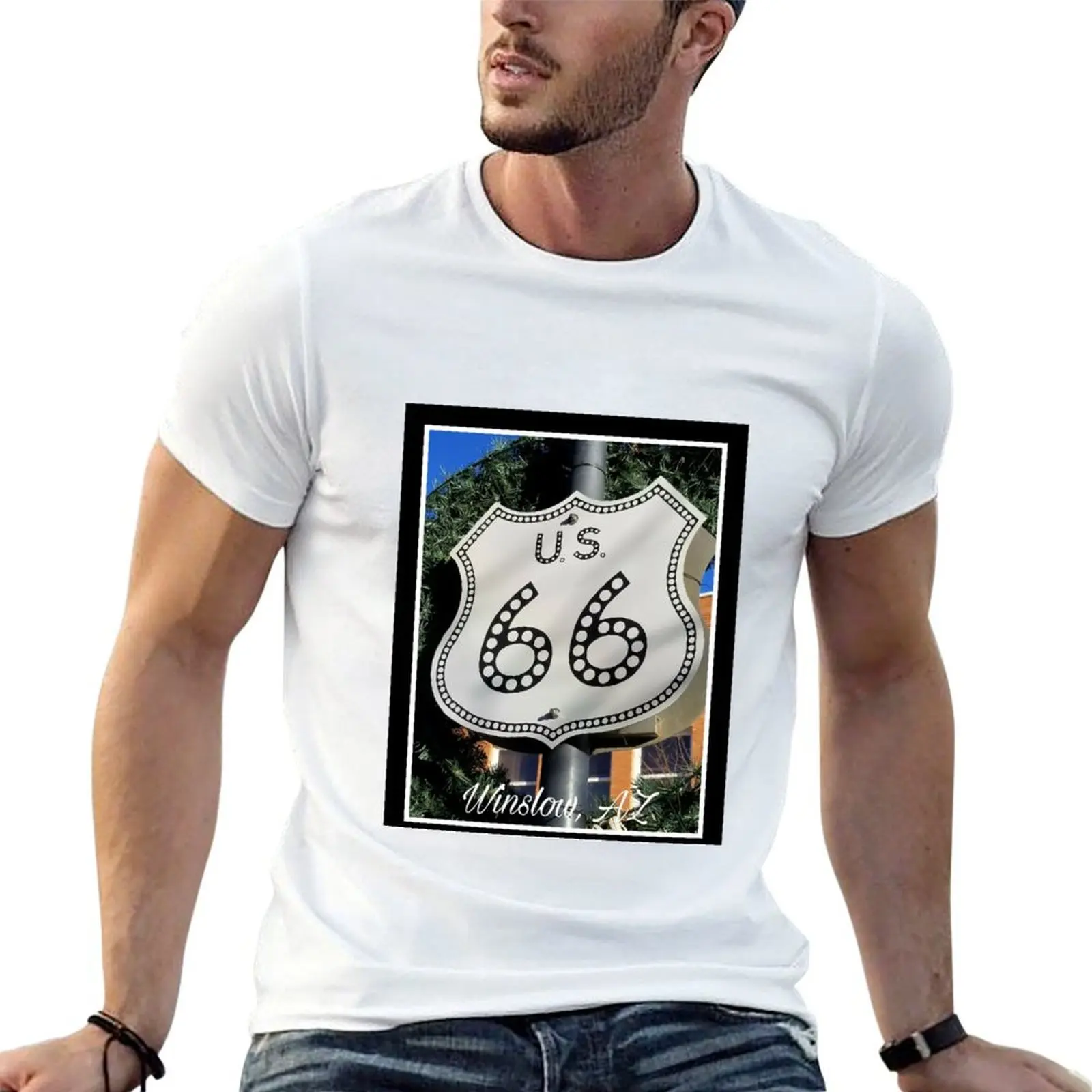 Route 66 Winslow, AZ T-Shirt fashion shirts customizeds men clothings