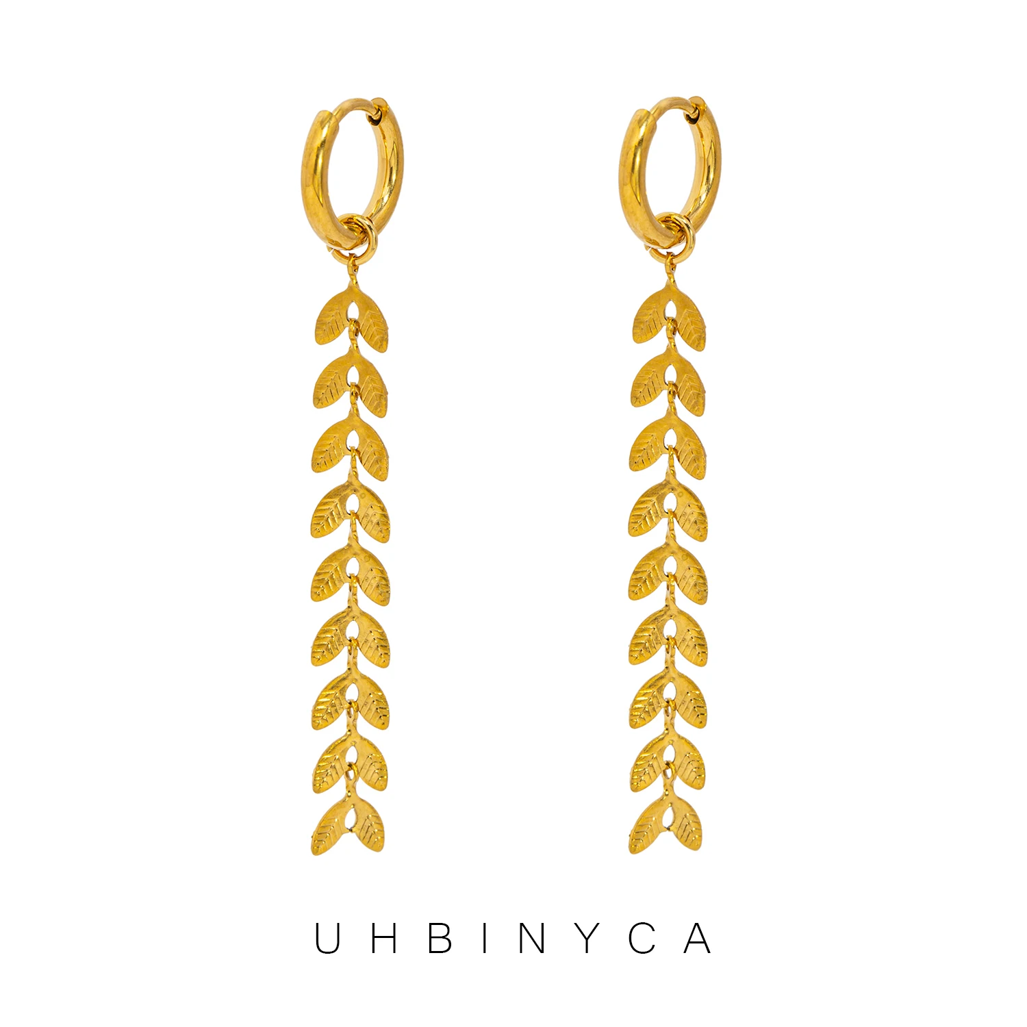 Fashion Simple Fishtail Shaped Long Earrings for Women, Stainless Steel 18k Gold Plated Hypoallergenic Jewelry Gifts