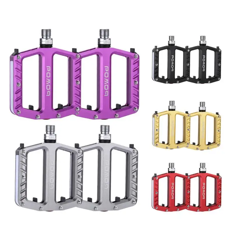 Mountain Bike Pedals Aluminum Alloy Rechargeable Bike Pedals Waterproof Flat Pedal LED Light Up Bicycle Pedals For Ebike City