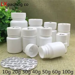50PCS HDPE White Plastic Empty Jars - 10ml 30ml 60ml 100ml Multi-Size Containers for Pills, Powder, Bath Salts & Cosmetics