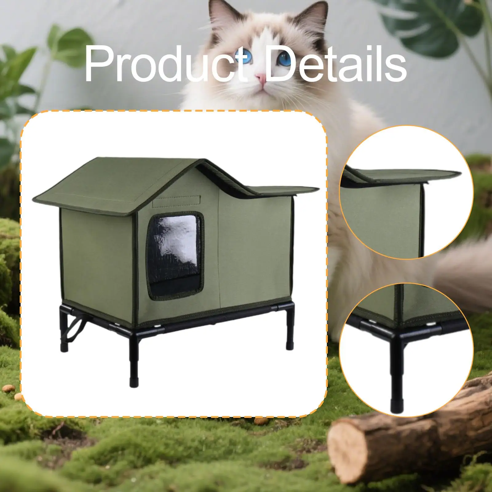 Cat House for Outdoor Cats Cat Kennel Cat Nest Warm Weatherproof Waterproof Pet