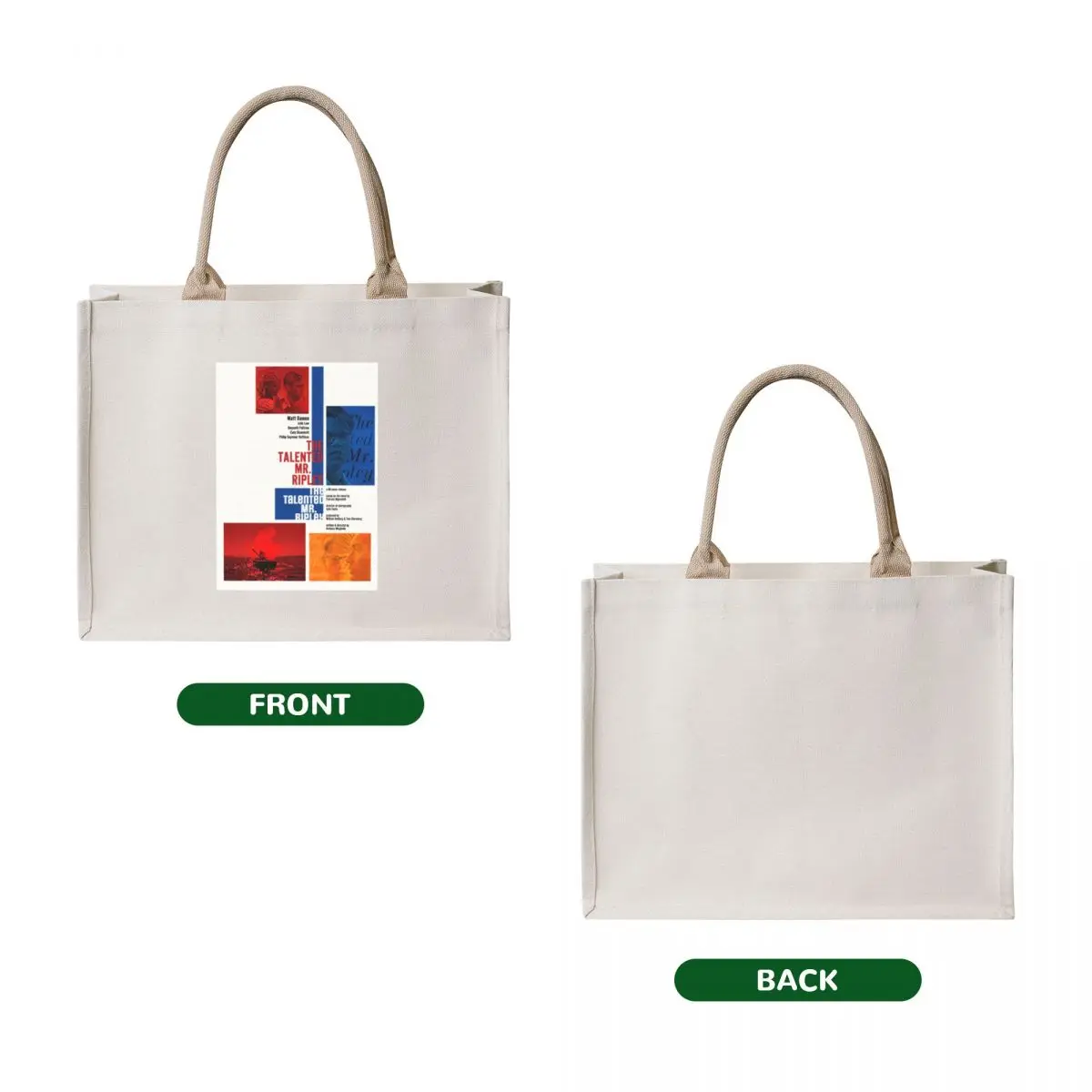The Talented Mr. Ripley (1999) - Movie poster design (style B) Tote Bag hand bags shopper bag women canvas
