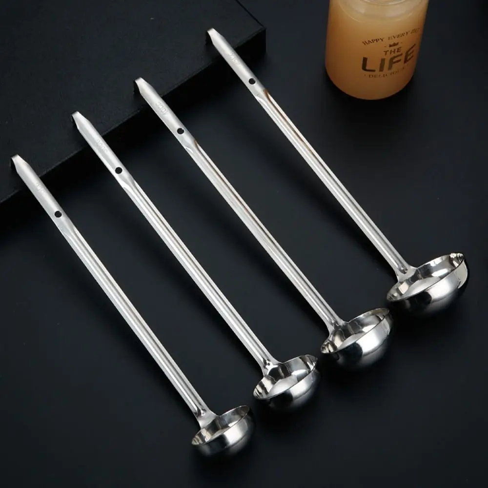 Tablespoons Stainless Steel Ramen Spoon Multi-size Long Handle Soup Ladle Round Thickened Measuring Ladle Spoon Home