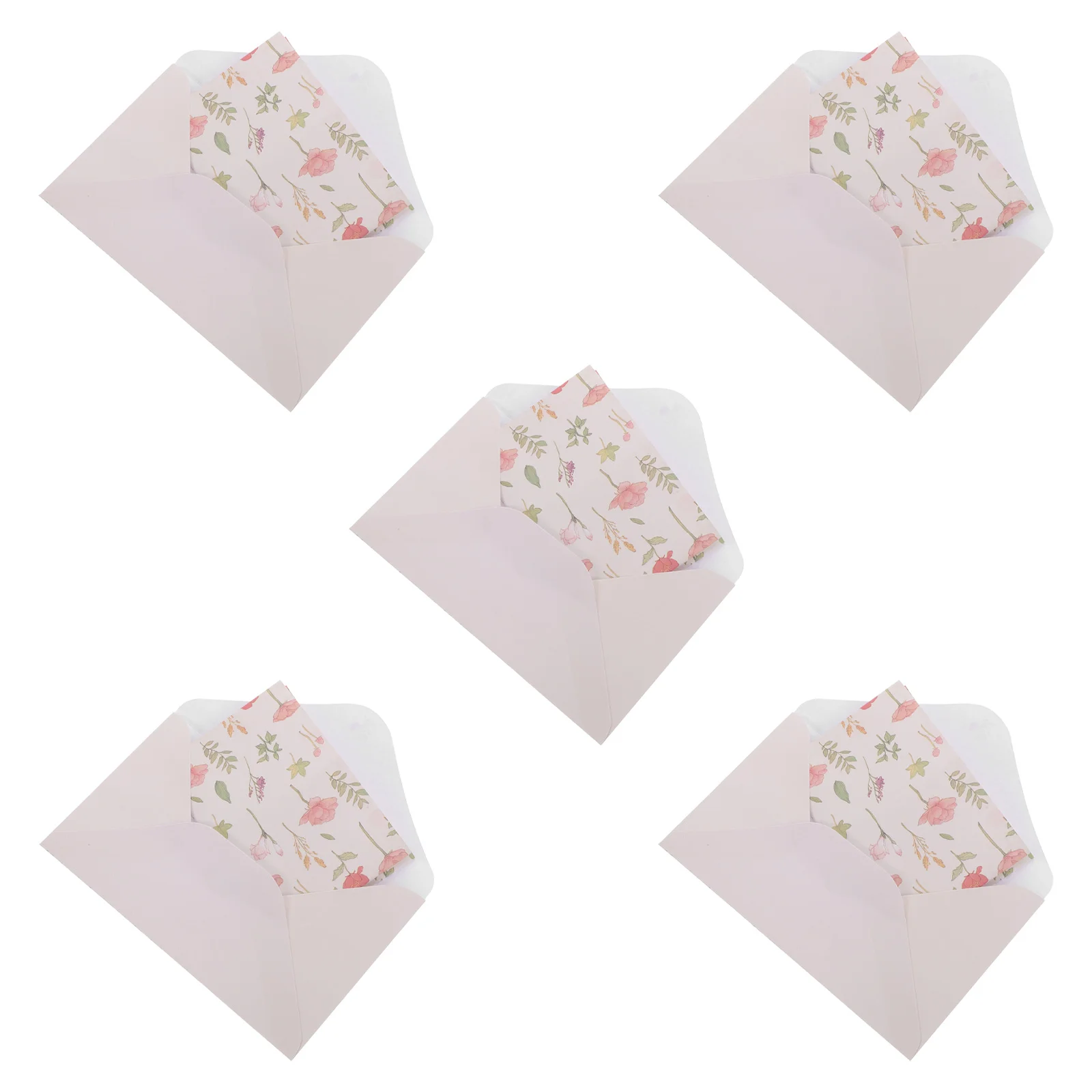 

Flower Letter Paper 5 Sets Smooth Envelopes Writing Stationery Elegant Decorate Stickers Artwork Family Friends Teachers