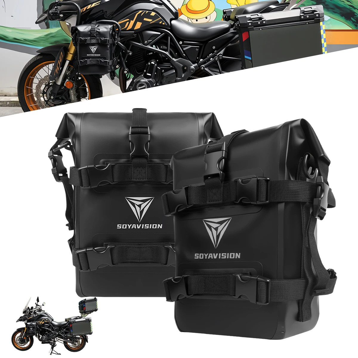 8L 10L 12L Waterproof Motorcyc - đánh giá và giá Motorcycle Crash Bar Waterproof Dry Bag