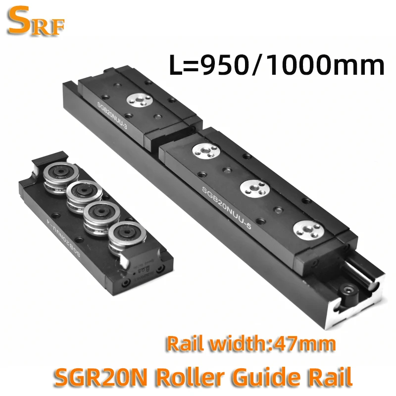 1pcs  Dual-axis Linear Guide  SGR20N L=950/1000mm +1pcs Slide Block SGB20N  Wheels for cnc machine