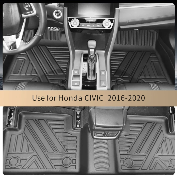 All Weather Custom TPE Car Floor Mat Foot Pad use for H-onda Civic FC 2016-2021