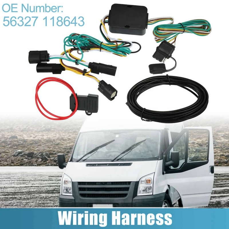 

4 Way Trailer Wiring Harness Connector Plug Replacement Accessories 56327 118643 For Ford Transit-150/250/350 2015-2021