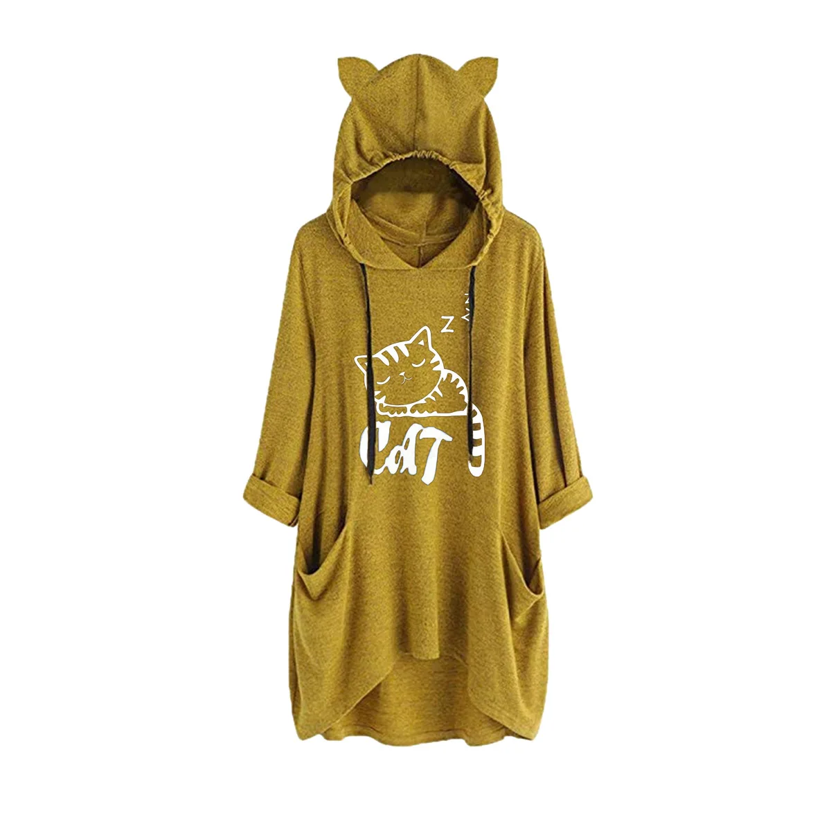 New irregular hooded loose long sleeved plus size hoodie, suitable for both men and women