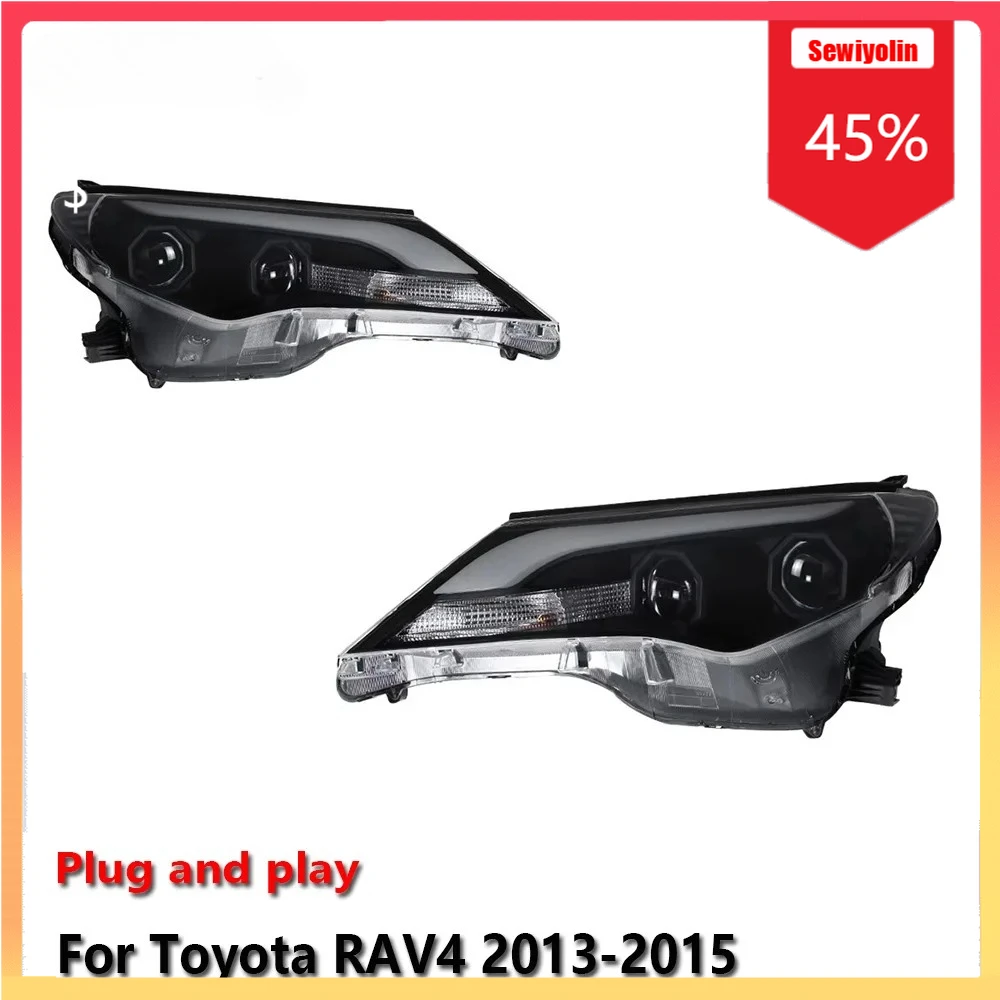 

Автомобильные светодиодные фары, автомобильные детали для Toyota RAV4 2013-2015, противотуманные DRL, стоп-сигнал, указатель поворота, Plug and Play