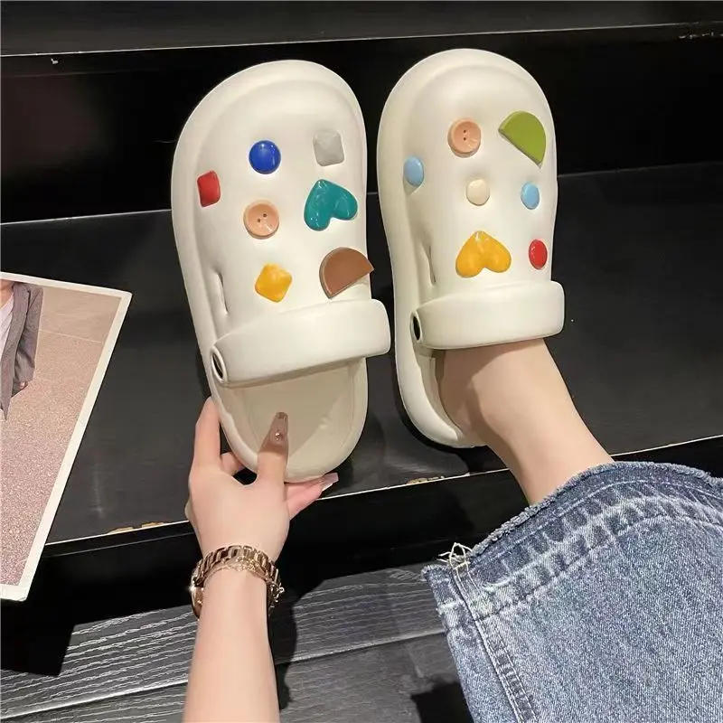 Unisex Beach Shoes Flat Sandals Garden Slippers Anti-slip Kids Hole Shoes Clog Toddler Slides for Boys and Girls