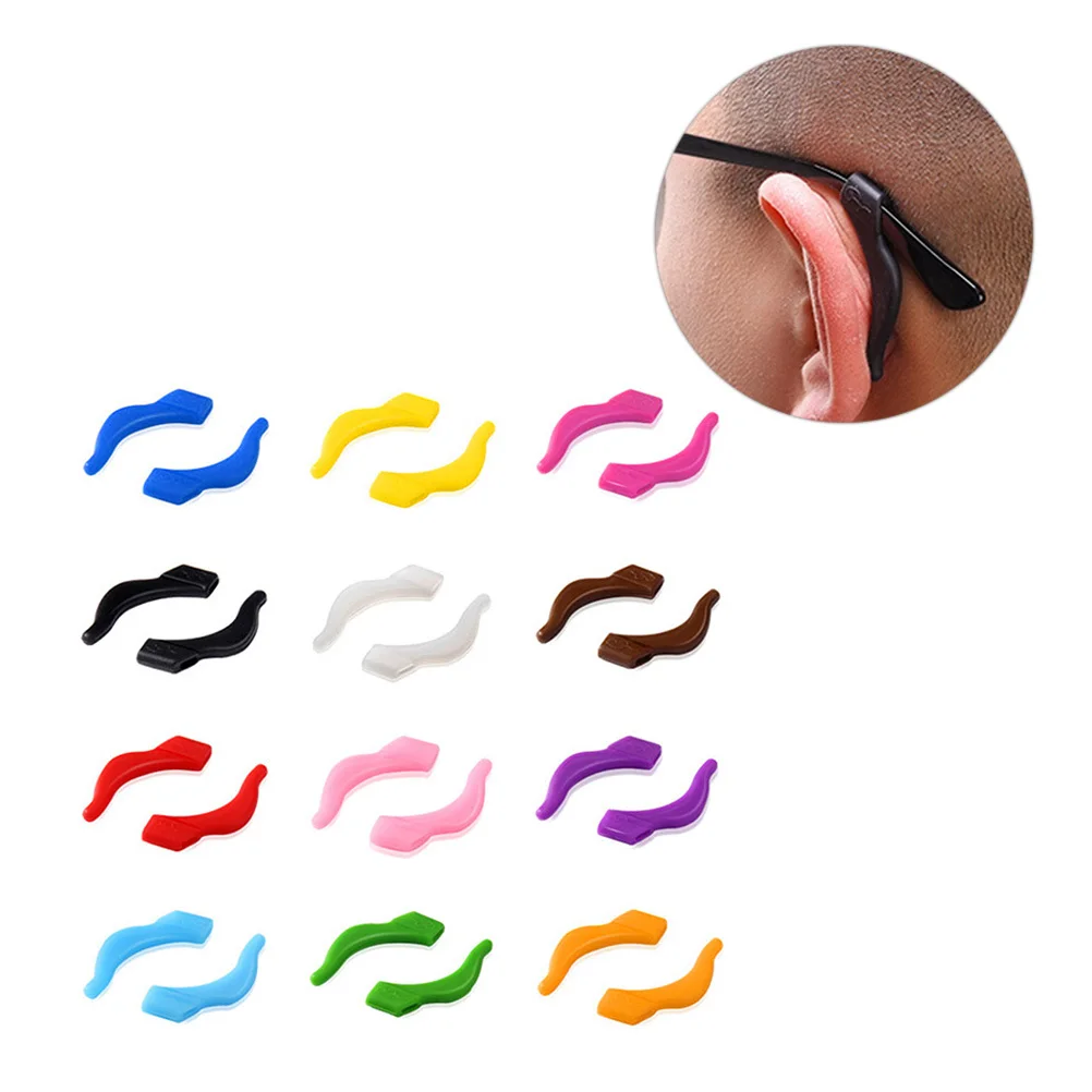 

24Pair Silicone Eyeglasses Anti-Skid Ear Pads Durable Non-Slip Glasses Frame Hooks for Running Exercise Children