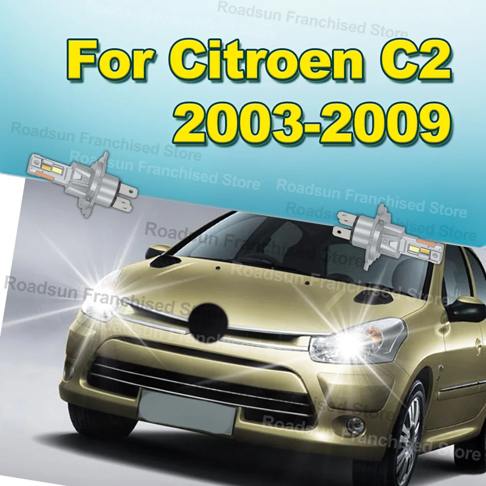 

2 шт. беспроводные фары дальнего/ближнего света Plug & Play 30000LM для Citroen C2 2003-2009 2004 2005 2006 2007 2008