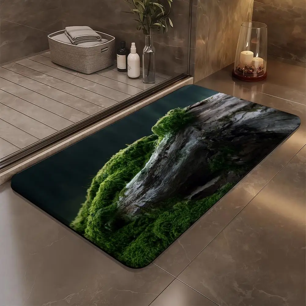 

Mountains And Rivers Floor Mat Bathroom Soft Diatomaceous Mud Floor Mat, Bathroom Absorbent Foot Mat, Toilet Sink, Bedroom Mat,
