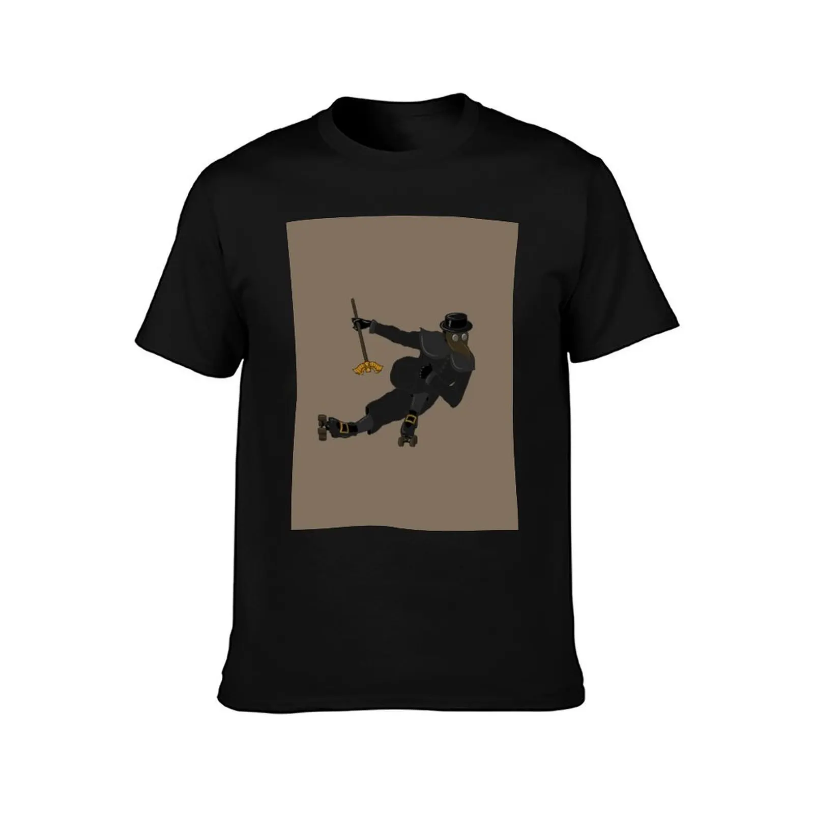 Roller Skating Plague Doctor T-Shirt t shirt for man 100 percent cotton T-Shirt