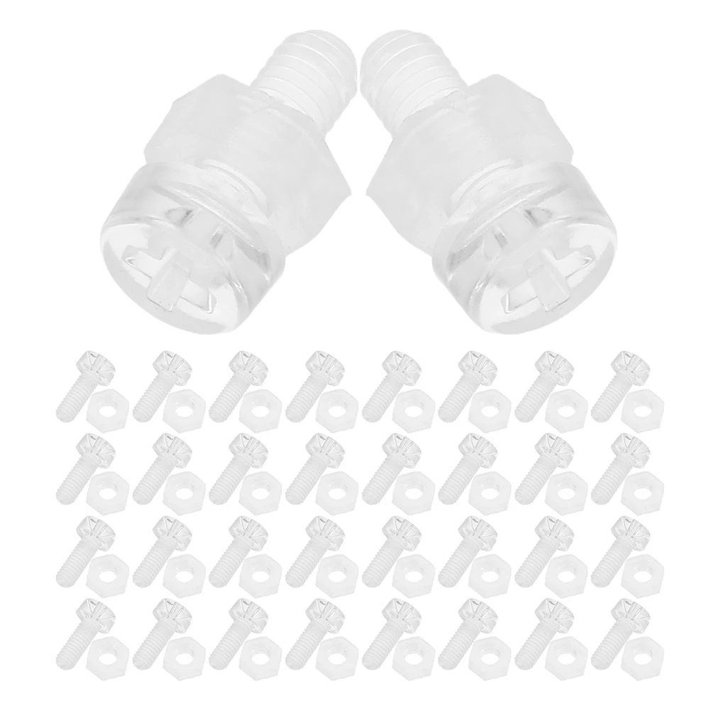 

100pcs Transparent Acrylic Screws Buckle Bracket Clear Fastening Kit Triangle Code Nuts Furniture Parts Home Hardware Set