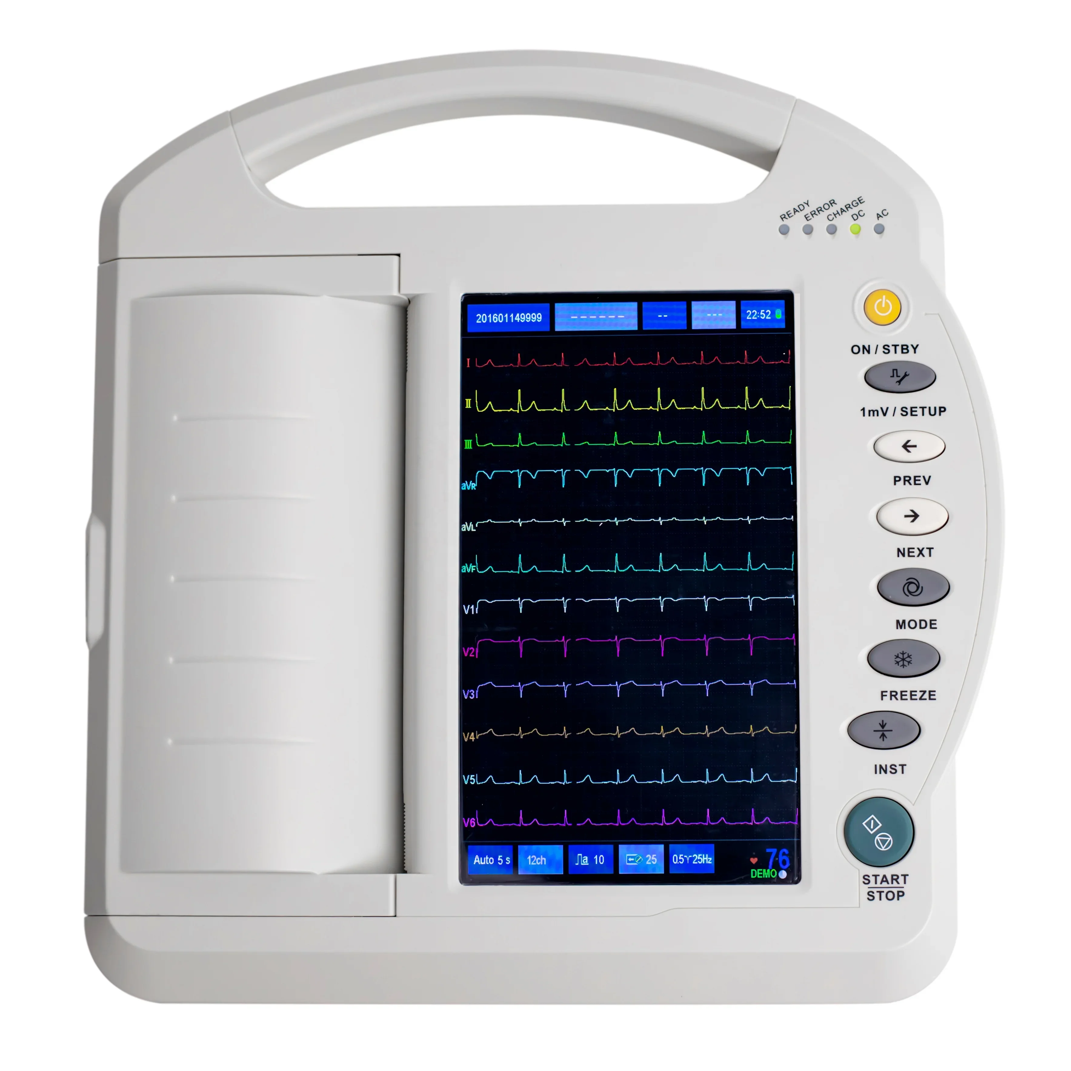 

UN8012 Digital -track electrocardiogram Cardiograph Machine leads Channel Ekg with analyzer