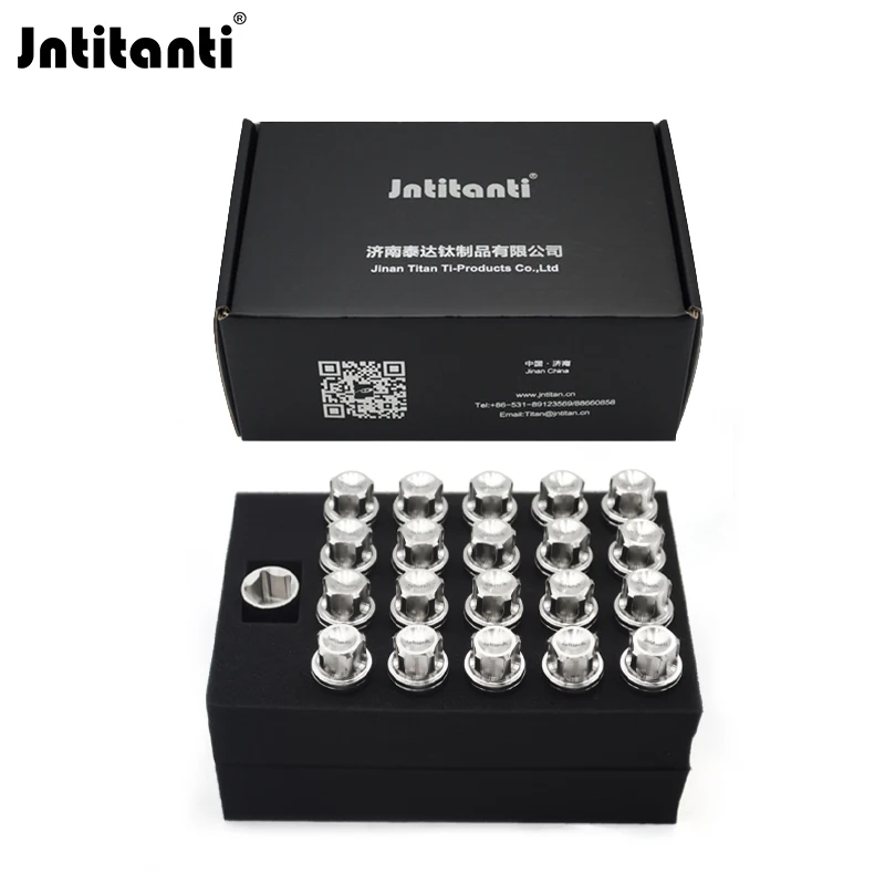 Jntitanti Never rust wheel bolt M12*1.25*28-45mm floating washer cone seat anti-theft Gr.5 titanium hub bolt for Fiat Peugeo