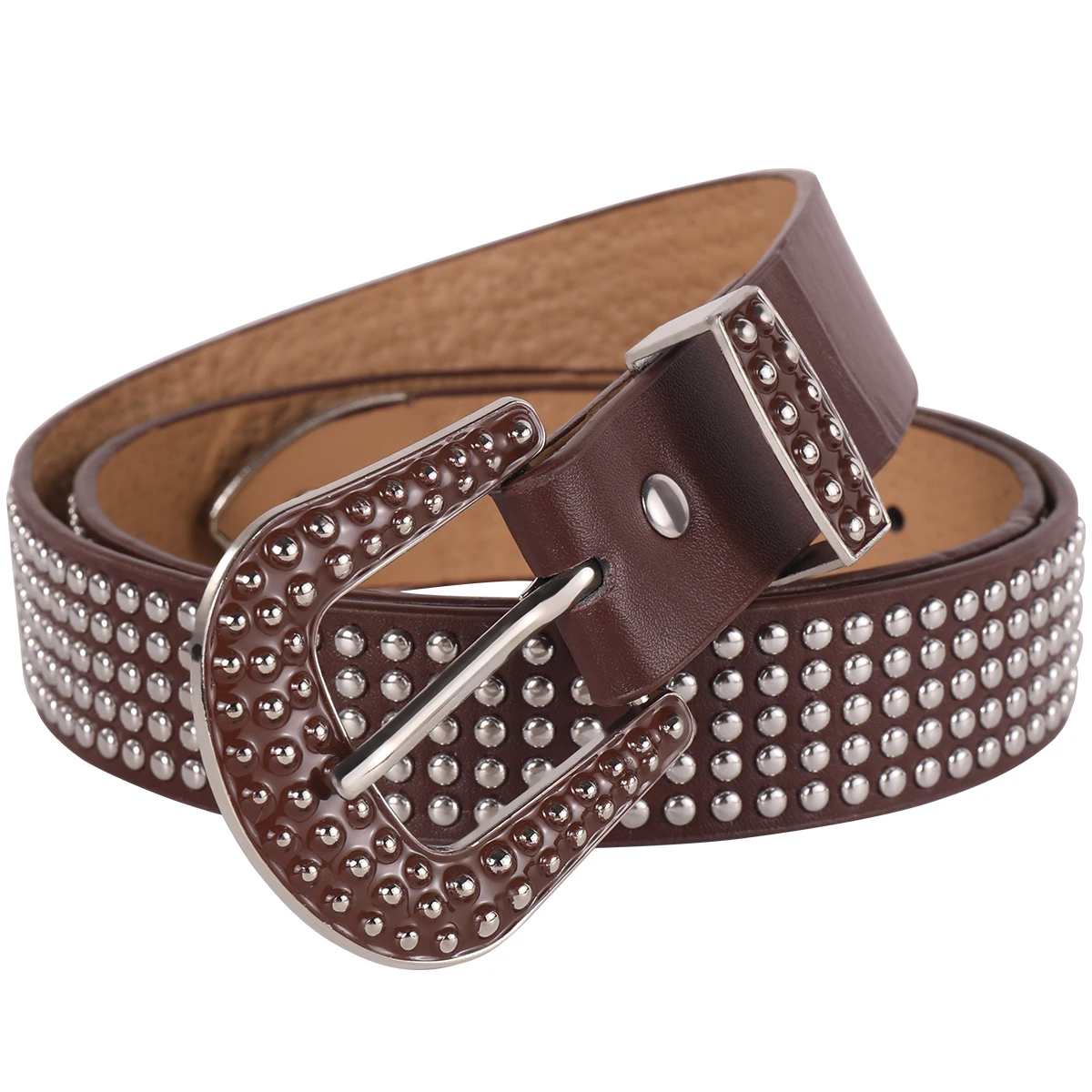 حزام نسائي مرصع بالفضة، نمط شارع عصري، مقترن بالجينز، حزام على طراز الهيب هوب الشرير مناسب للمناسبات المختلفة #6