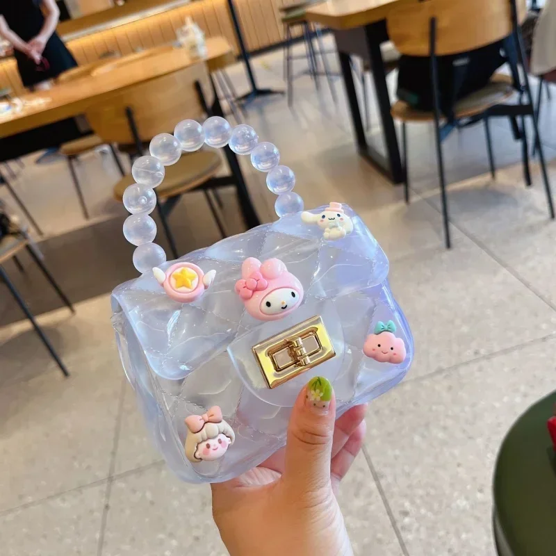 Sanrio Anime My Melody Girls Bag Cartoon Sweet Cute Crossbody Bag Mini Handbag Fashion Kids Jelly Bag portamonete in Silicone regali