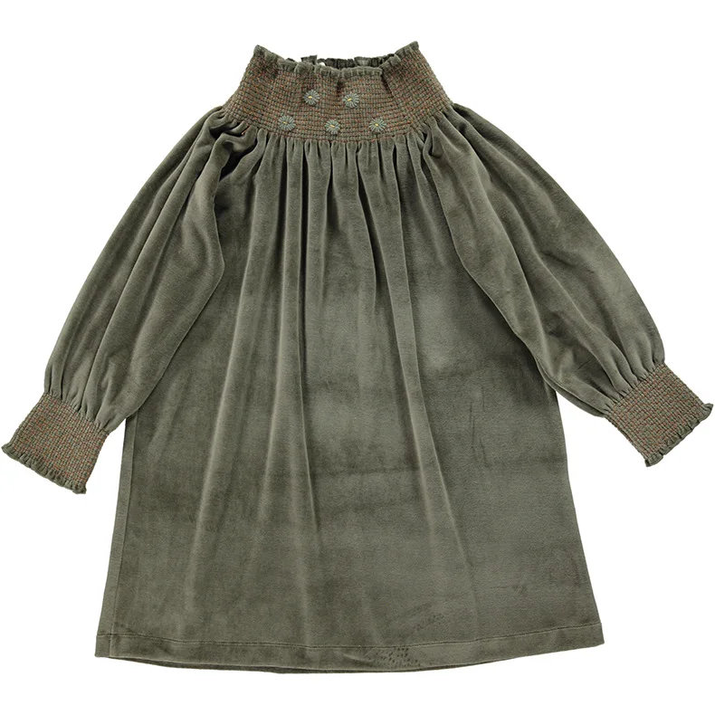 In Stock 2025 Autumn and Winter BEO Girls Clothing Velvet Cotton Heavy Embroidery Dress Baby Crawler Pants Baby Boys Romper