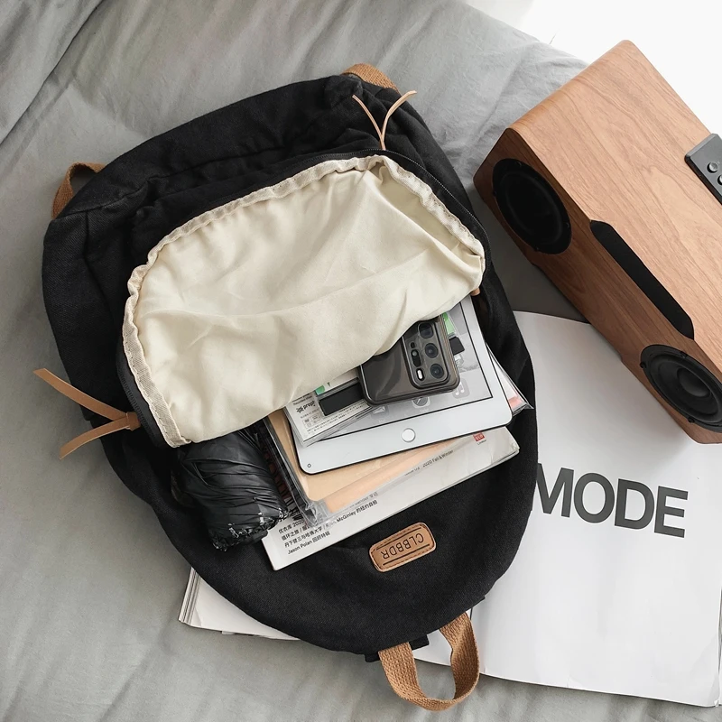 Nova moda feminina lona dos homens de alta capacidade faculdade mochila na moda feminina portátil sacos escolares bonito menina viagem saco livro legal