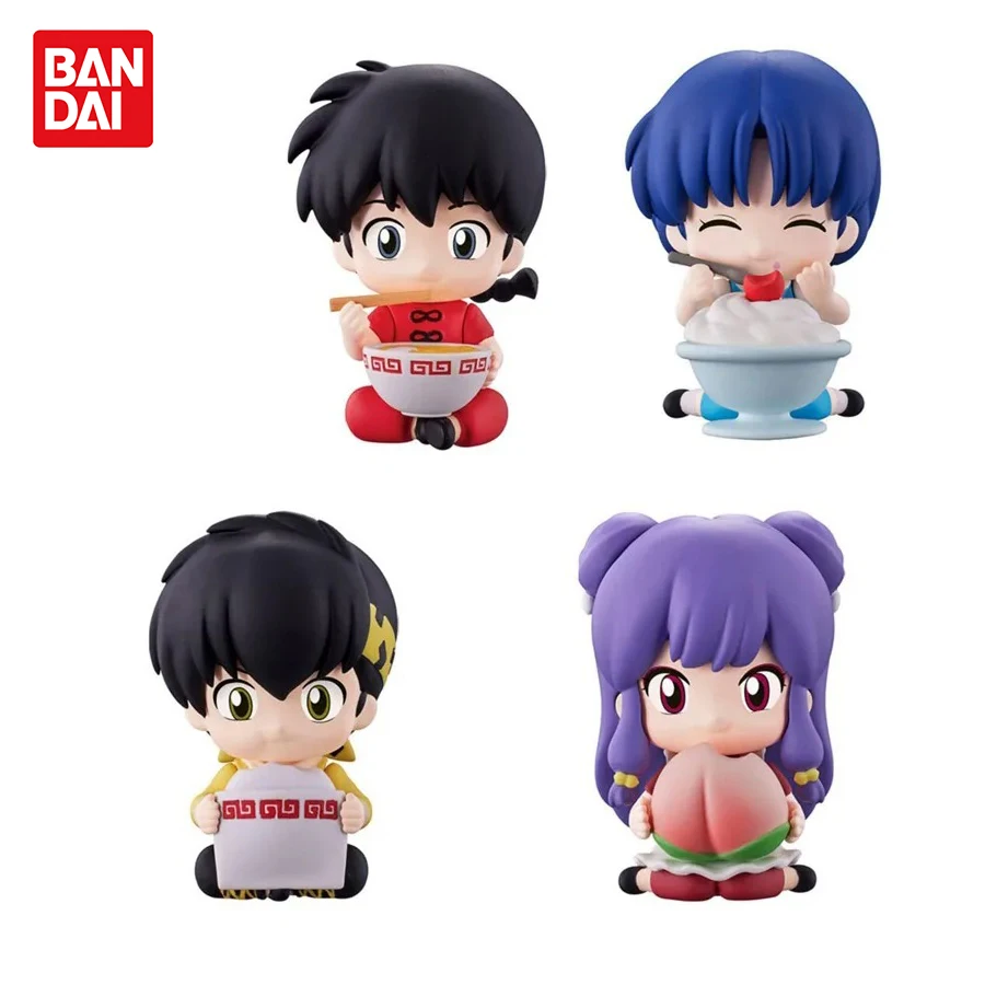 Bandai Genuine Gashapon Ranma Nibun no Ichi Anime Figure Ryoga Saotome Hibiki Desktop Decoration Sitting Posture Toys Model Gift