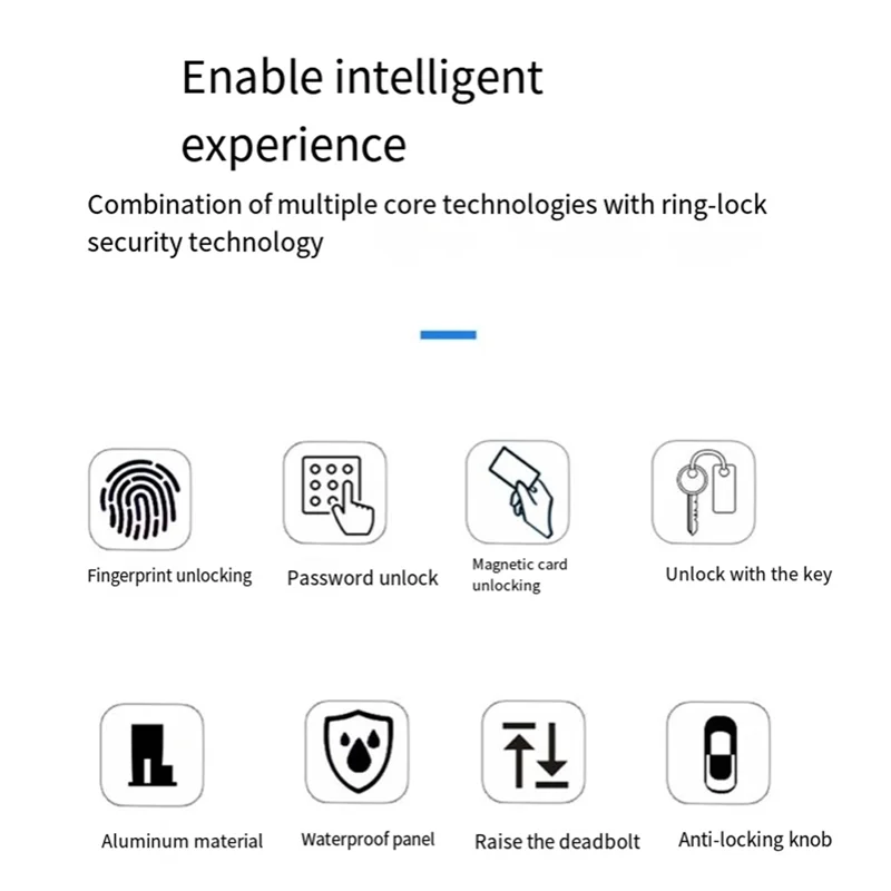 Tuya Smart Door Lock Fingerprint Biometric Waterproof Digital Electronic Lock APP IC Card Password Aluminum Alloy Lock-Y47A