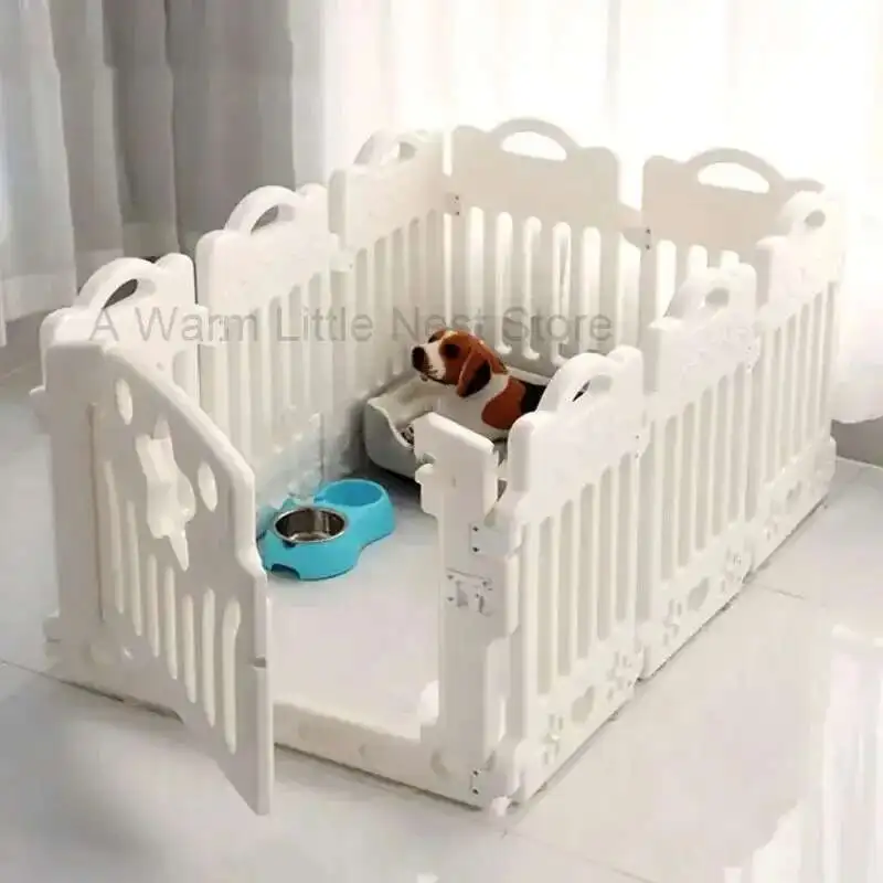 

Modern Plastic Dog Houses Safety Dog Fence Home Pet Cat Kennel Small Dogs Indoor Isolation with Toilet Dog Cage Pet Supplies