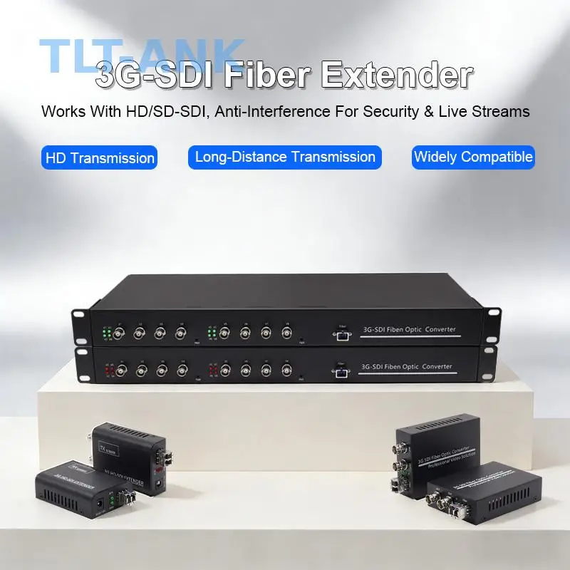 Ultra Compact 3G-SDI to Fiber Converter 1080P60Hz Mini HD-SDI Fiber Extender Uncompressed 1080P Comply with SMPTE 424M/292M