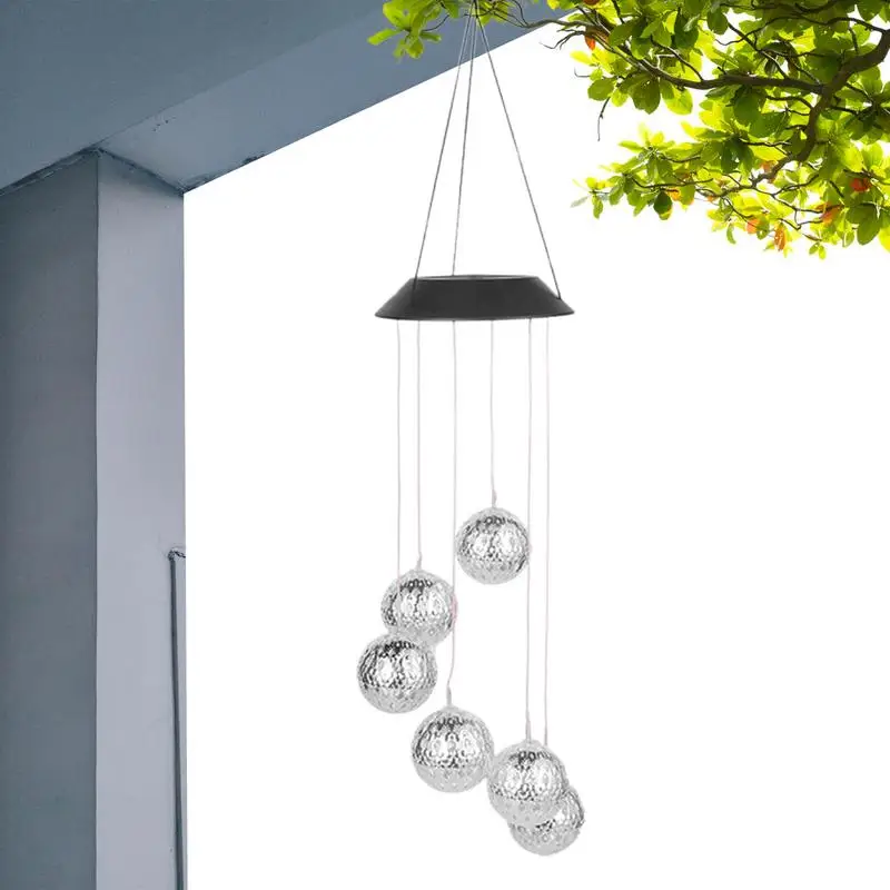 

Christmas Solar Wind Chimes Garden Lights 6 LED Balls Wind Bell Solar Light Wind Chimes Waterproof Decorative Outside Windchimes