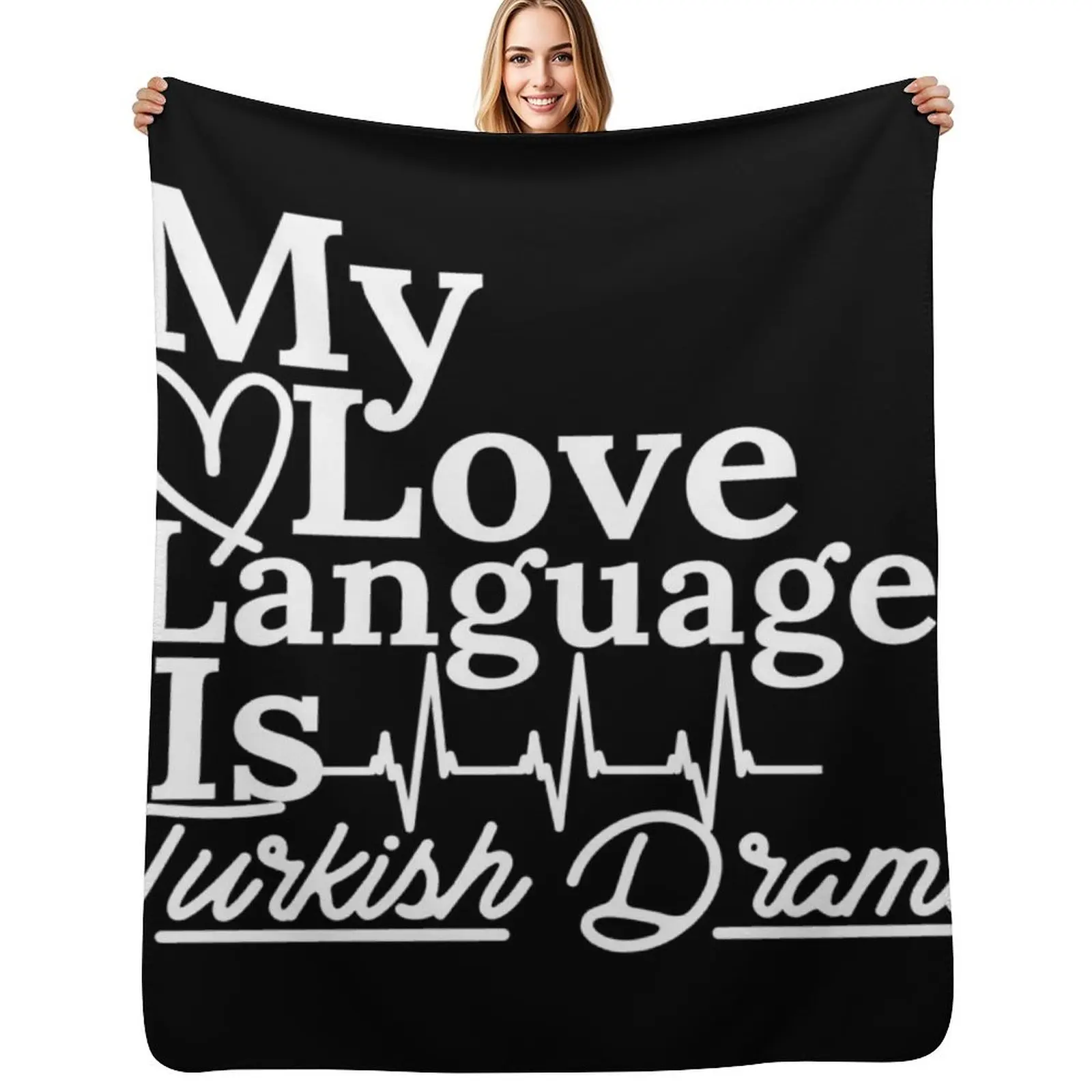 My Love Language Is Turkish Dramas Throw Blanket Fuzzy Plush Throw Blanket for Sofa Chair