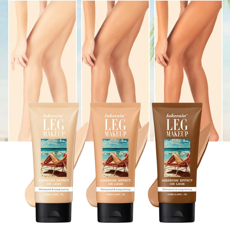 3 Colors Bronze Leg Body Makeup Foundation Long-lasting Waterproof Even Skin Tone Body Tanning Cream For Smooth Skin Long Wear