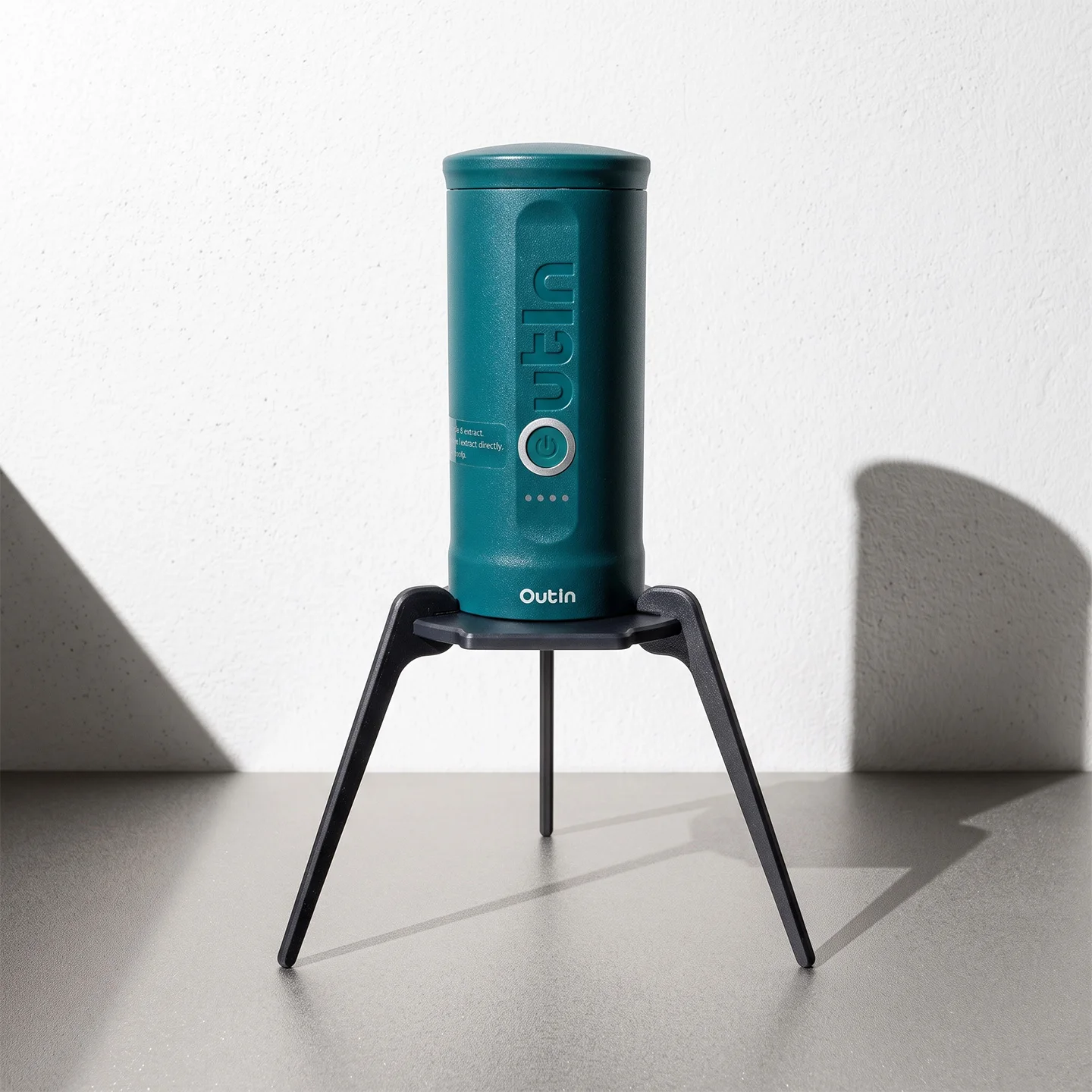 Compatible with OutIn Nano coffee maker stand: portable, detachable, minimalist outdoor accessory.