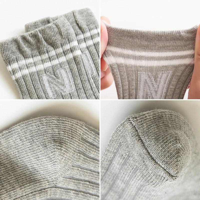 Fashion Stripe Children Knitted Socks N-Letter Baby Mid Tube Sock Solid Color Toddler Cotton Socks Soft Breathable Footwear 0-3Y - view 5