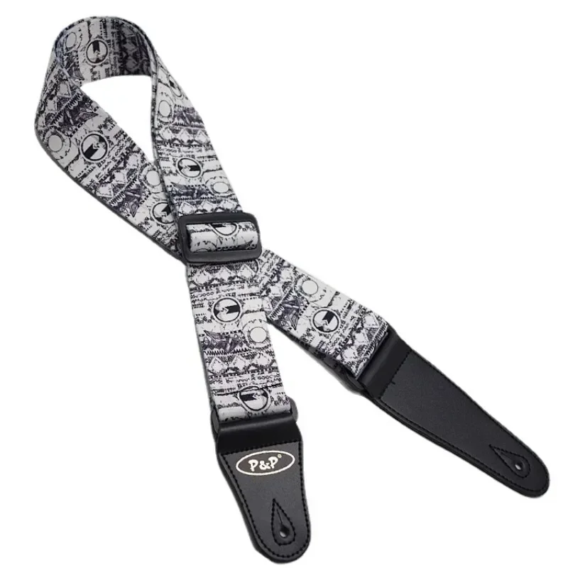 Zebra-striped Leopard Print Guitar Strap Adjustable Shoulder Strap for Acoustic Folk Electric Guitar Bass Ukulele Guitar Strap