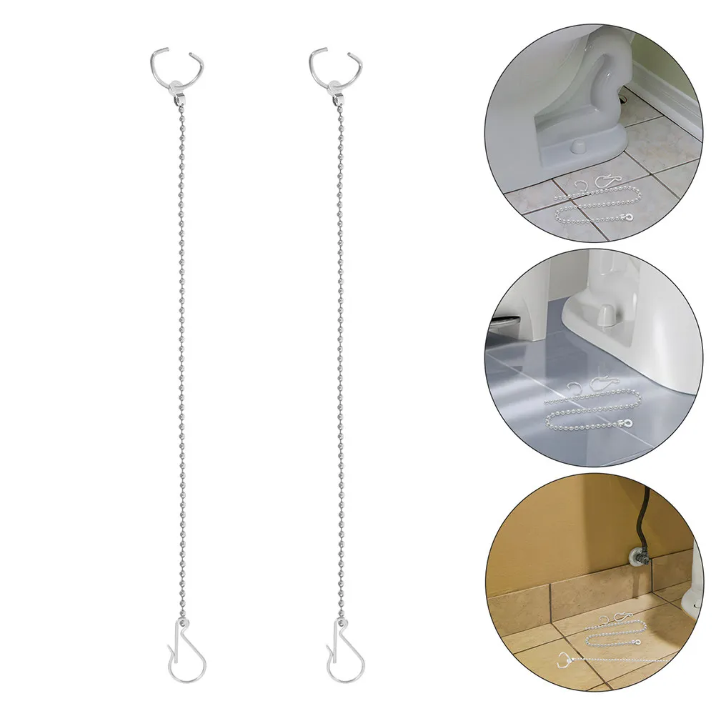 2Pcs Smooth Surface Stainless Steel Toilet Flapper Chain Replacement Compatible with Most Toilet Models Flush Handle Accessory