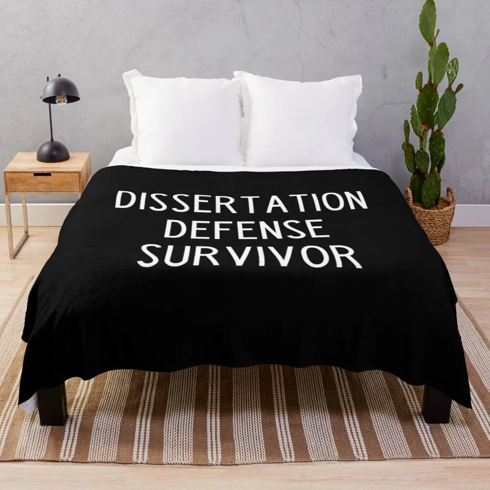 Dissertation Defense Survivor Throw Blanket warm winter Flannel Cute Plaid heavy to sleep Blankets