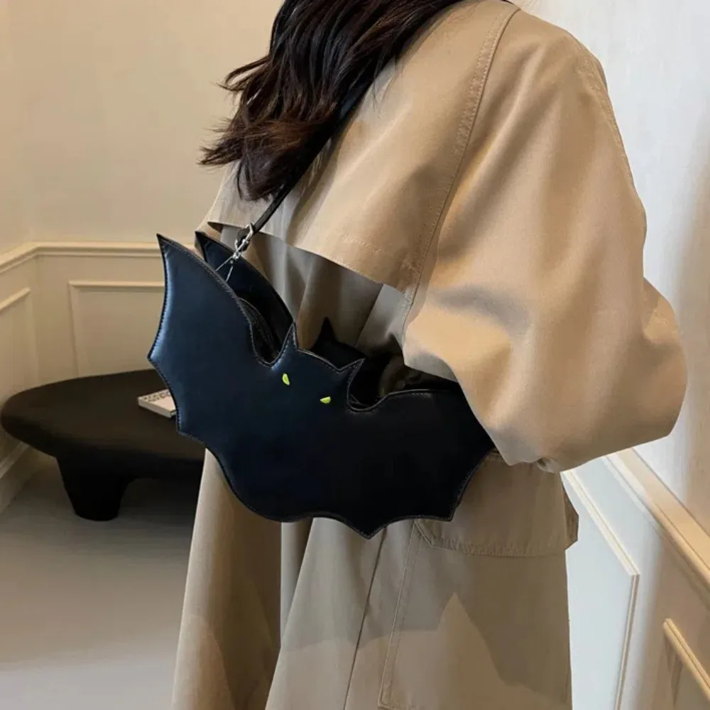 

Креативная сумка через плечо из искусственной кожи с летучей мышью, большая вместительная 3D сумка на Хэллоуин, индивидуальная универсальная креативная сумка с животными для девочек