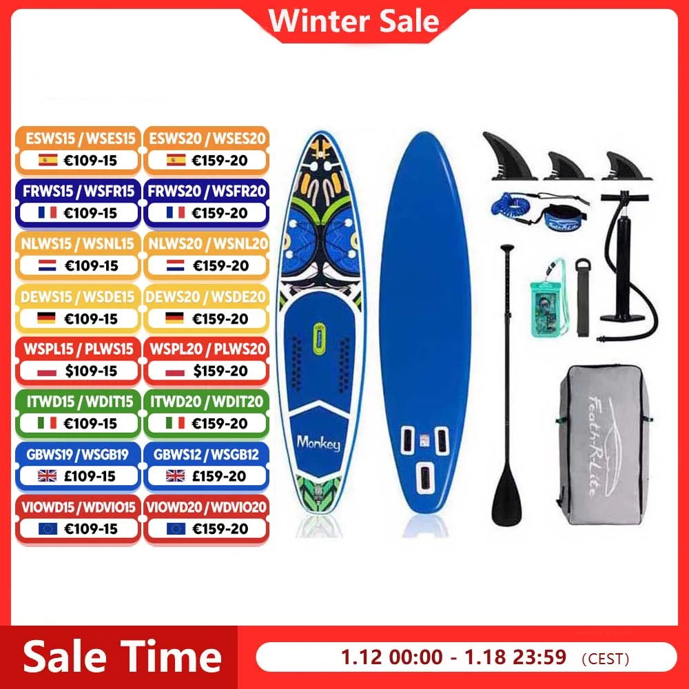 Funwater Stand Up Paddle Board Tavola da surf Gonfiabile Stand Up Paddle Board Tavola da surf Sup con accessorio Carico massimo 330 libbre