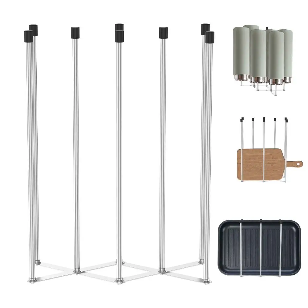 Foldable Bottle Drying Rack Stainless Steel Retractable Cup Storage Draining Stand Vertical Bottle Dryer Holder Water Bottle