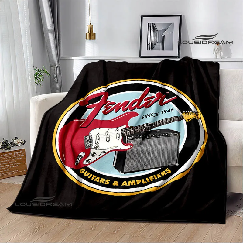 Fender guitar Retro printed blankets Picnic blanket Warm Flannel blanket Home bed linings blankets for beds Birthday Gift