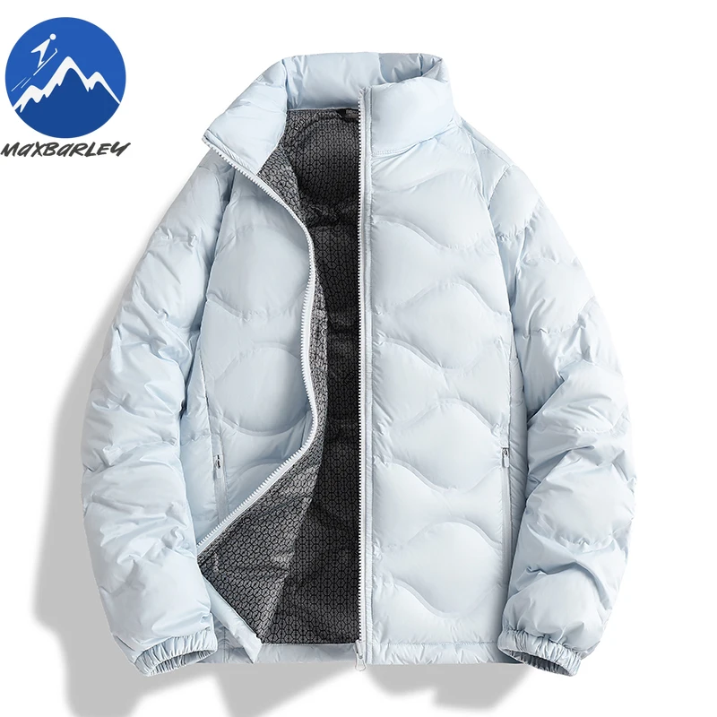 Maxbarley Down Jacket Unisex New Stand Collar Outdoor Sports Warm Thickened Parka Fashion White Duck Down Winter Windbreaker