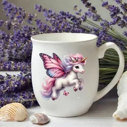 8pcs Watercolor Unicorn UV DTF Cup Stickers, Waterproof Sticker Pack for Decorating Mugs, Cups,DIY Home Decoration