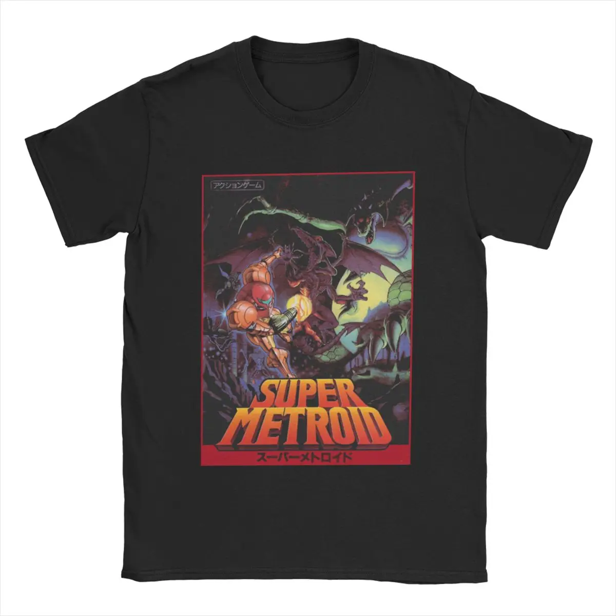 Camisetas de Super Metroid para hombres y mujeres, ropa de calle de ocio, Hip Hop, algodón, manga corta, Harajuku, moda Vintage, Tops versátiles Unisex