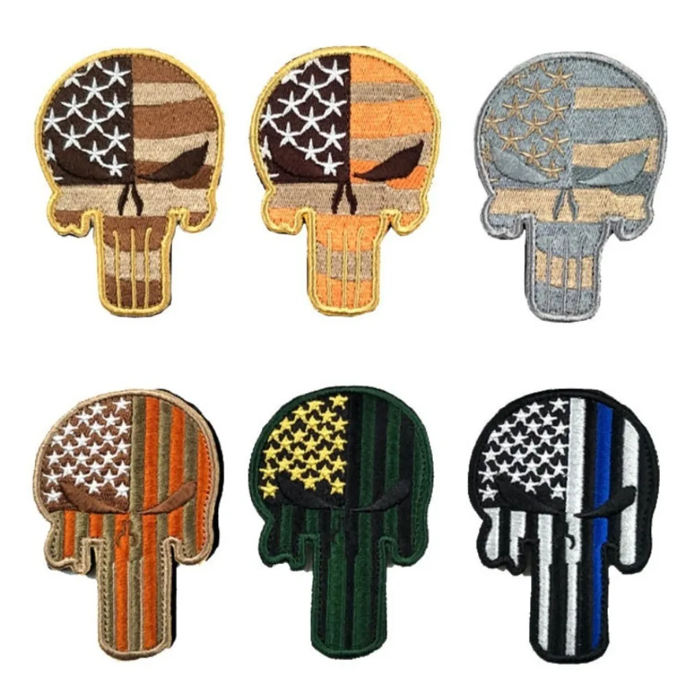 

1PC Devil Skull Hook&Loop Embroidery Badge Patch Clothing Bag Hat Cloth Patch